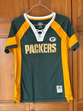 Majestic Green Bay Packers Lace-Up Fan Jersey - Green & Gold